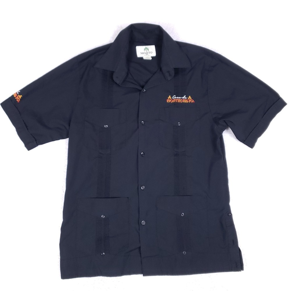 Mojito Collection Casa de Montecristo‎ Guayabera Shirt Small Black